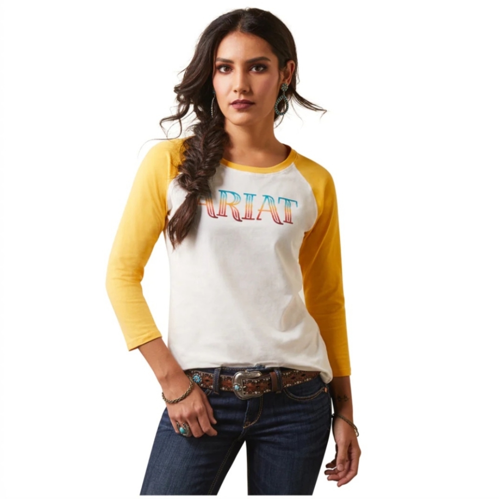 NWT Ariat Serape Stripe Baseball T Shirt Laid Back Style and Comfort Size XXL